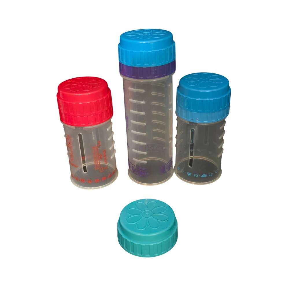 Vintage Playtex Drop-Ins Baby‎ Bottle Holders Set 4oz 8oz Red Blue Purple 90s